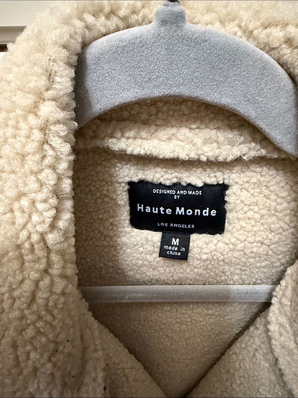 Haute Monde Black and Cream Faux Shearling Moto Vest